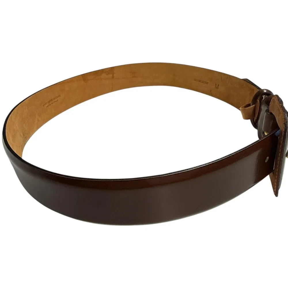 Saks‎ Fifth Avenue Leather Belt Womens Medium Brown Excellent Made in Italy Wide